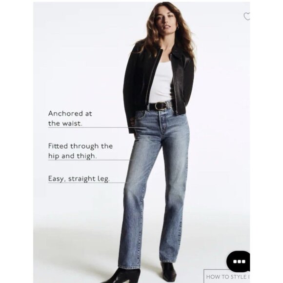 MADEWELL $148 The Longline Straight Jean Atlin Wash Size 25Tall - Picture 5 of 16